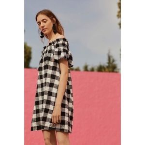 EUC Corey Lynn Calter Black & White Off-Shoulder Dress Sz SM